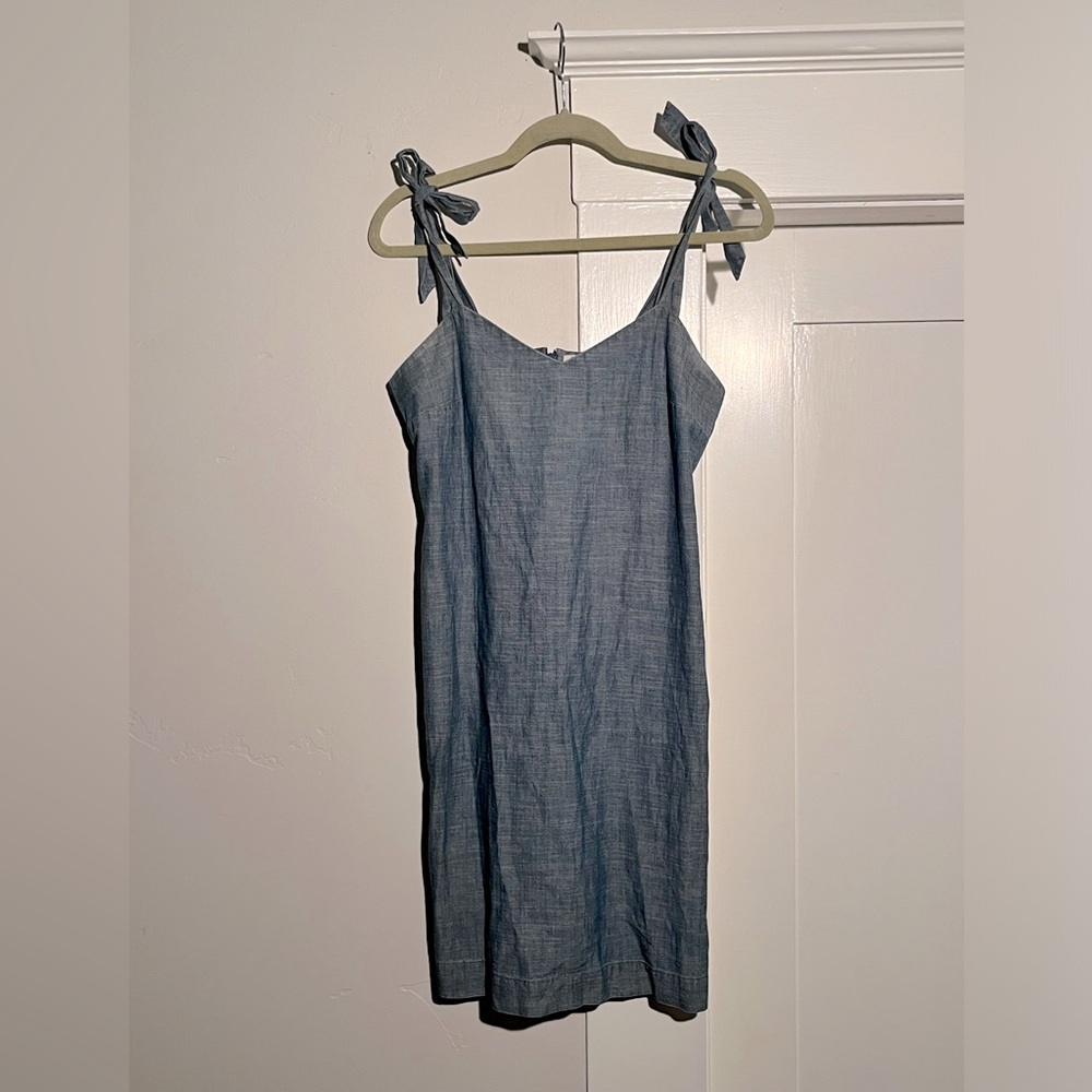 J.Crew Tie Shoulder Chambray Tank Dress XS